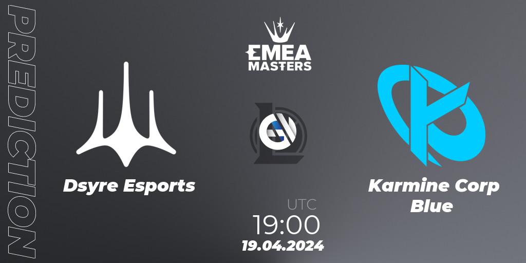 Dsyre Esports vs Karmine Corp Blue: Betting TIp, Match Prediction. 19.04.24. LoL, EMEA Masters Spring 2024 - Group Stage