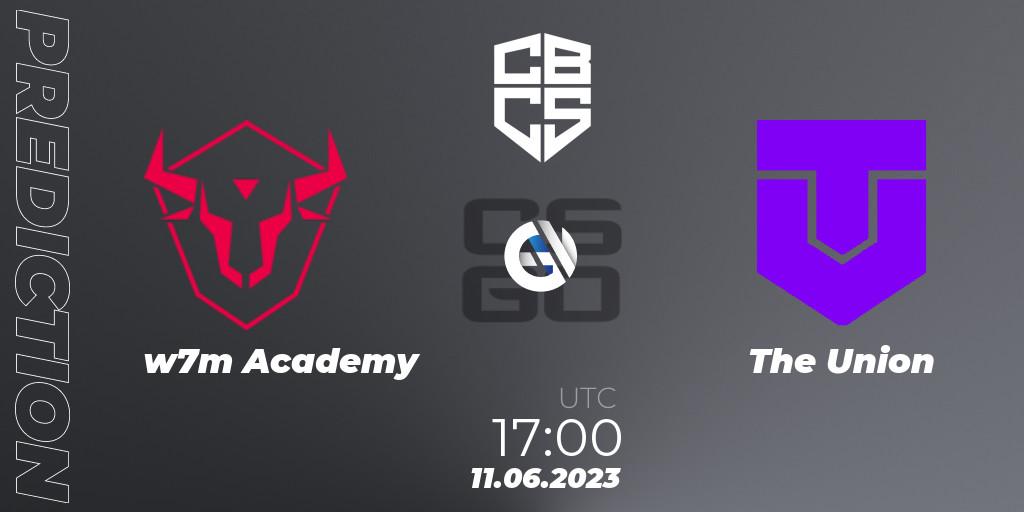 w7m Academy vs The Union: Betting TIp, Match Prediction. 11.06.2023 at 17:00. Counter-Strike (CS2), CBCS 2023 Season 1: Open Qualifier #2