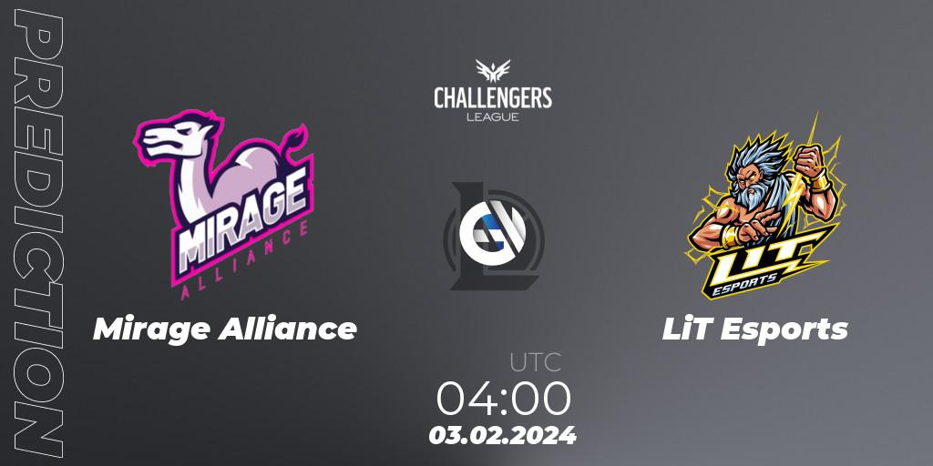 Mirage Alliance vs LiT Esports: Betting TIp, Match Prediction. 03.02.24. LoL, NACL 2024 Spring - Group Stage