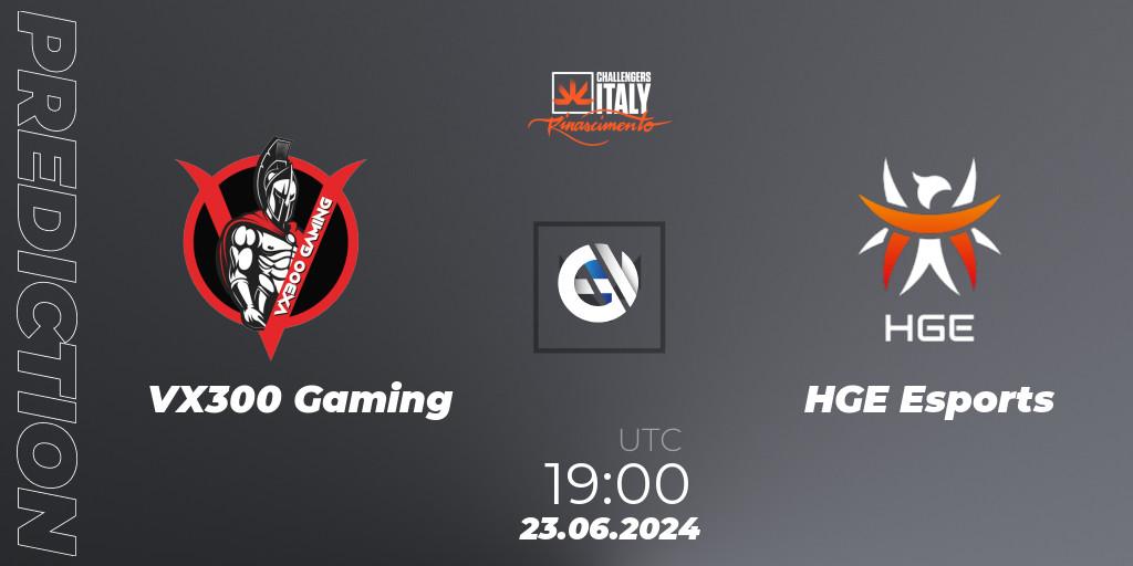 VX300 Gaming vs HGE Esports: Betting TIp, Match Prediction. 23.06.2024 at 19:00. VALORANT, VALORANT Challengers 2024 Italy: Rinascimento Split 2