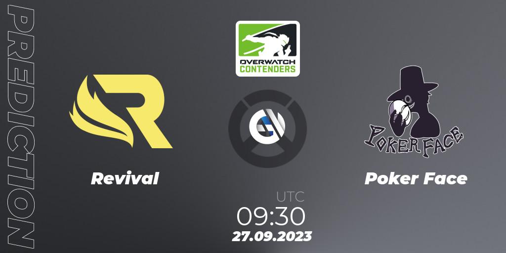 Revival vs Poker Face: Betting TIp, Match Prediction. 27.09.2023 at 09:30. Overwatch, Overwatch Contenders 2023 Spring Series: Korea - Regular Season
