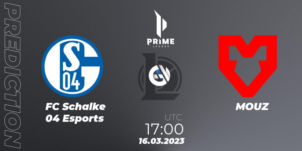 FC Schalke 04 Esports vs MOUZ: Betting TIp, Match Prediction. 16.03.23. LoL, Prime League Spring 2023 - Playoffs