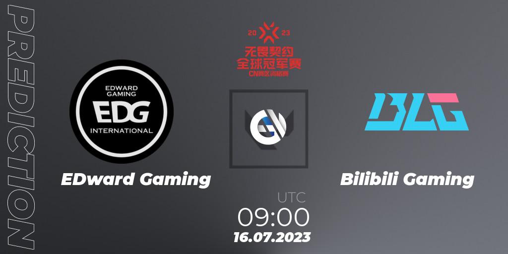 EDward Gaming vs Bilibili Gaming: Betting TIp, Match Prediction. 16.07.2023 at 09:15. VALORANT, VALORANT Champions Tour 2023: China Qualifier