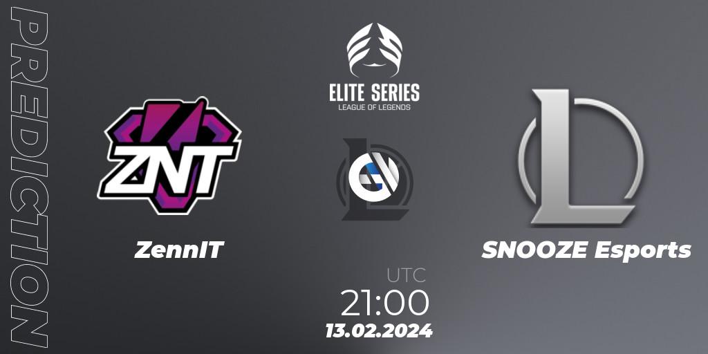 ZennIT vs SNOOZE Esports: Betting TIp, Match Prediction. 13.02.24. LoL, Elite Series Spring 2024