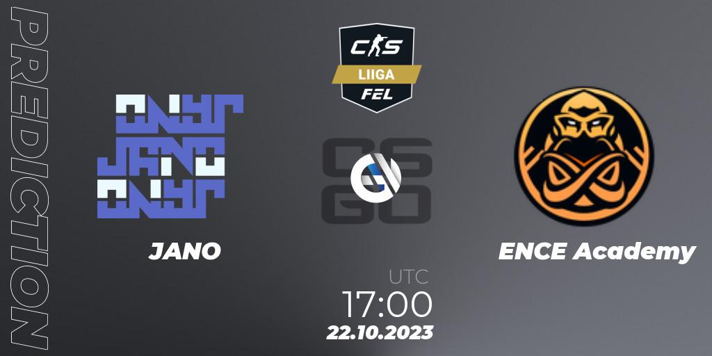JANO vs ENCE Academy: Betting TIp, Match Prediction. 22.10.2023 at 17:00. Counter-Strike (CS2), Finnish Esports League Season 11