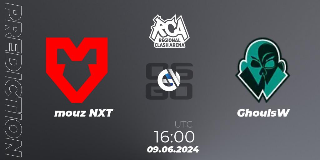 mouz NXT vs GhoulsW: Betting TIp, Match Prediction. 09.06.2024 at 16:00. Counter-Strike (CS2), Regional Clash Arena Europe