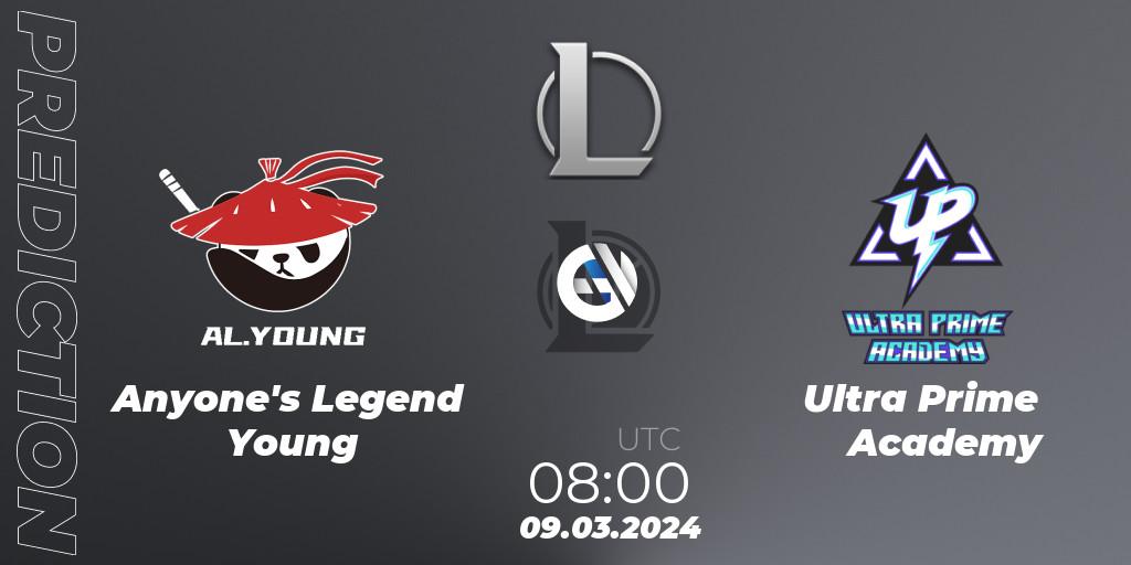 Anyone's Legend Young vs Ultra Prime Academy: Betting TIp, Match Prediction. 09.03.24. LoL, LDL 2024 - Stage 1