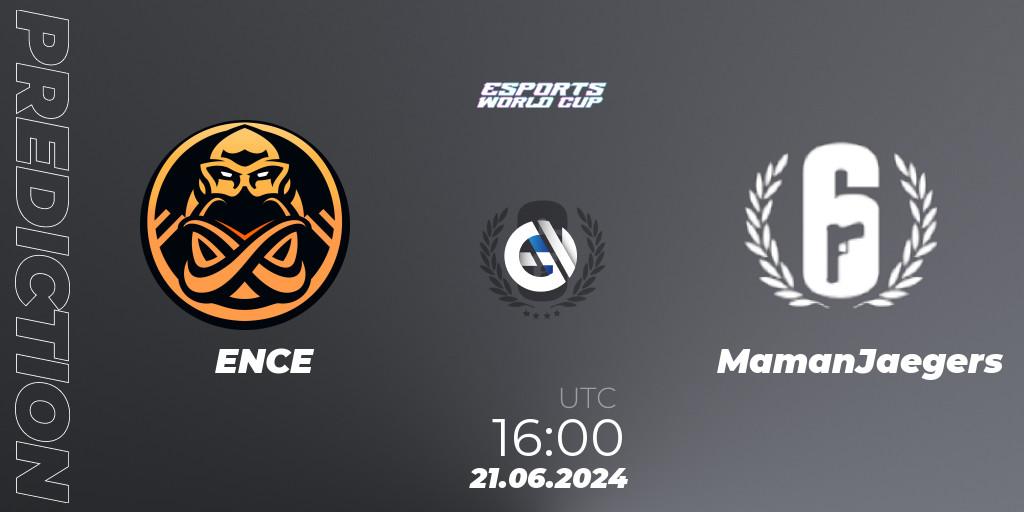 ENCE vs MamanJaegers: Betting TIp, Match Prediction. 21.06.2024 at 16:00. Rainbow Six, Esports World Cup 2024: Europe OQ