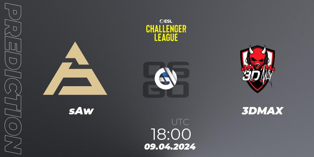 sAw vs 3DMAX: Betting TIp, Match Prediction. 09.04.2024 at 18:00. Counter-Strike (CS2), ESL Challenger League Season 47: Europe