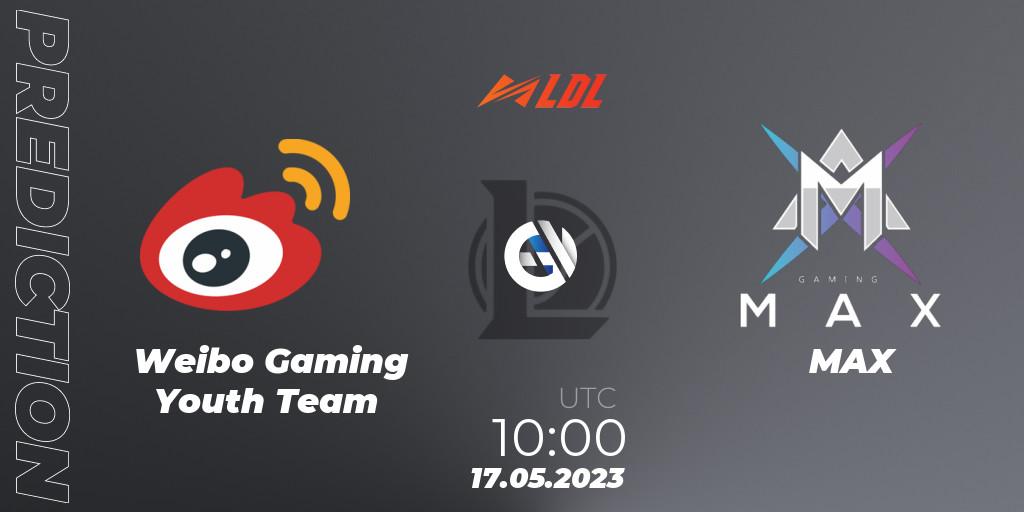 Weibo Gaming Youth Team vs MAX: Betting TIp, Match Prediction. 17.05.23. LoL, LDL 2023 - Regular Season - Stage 2