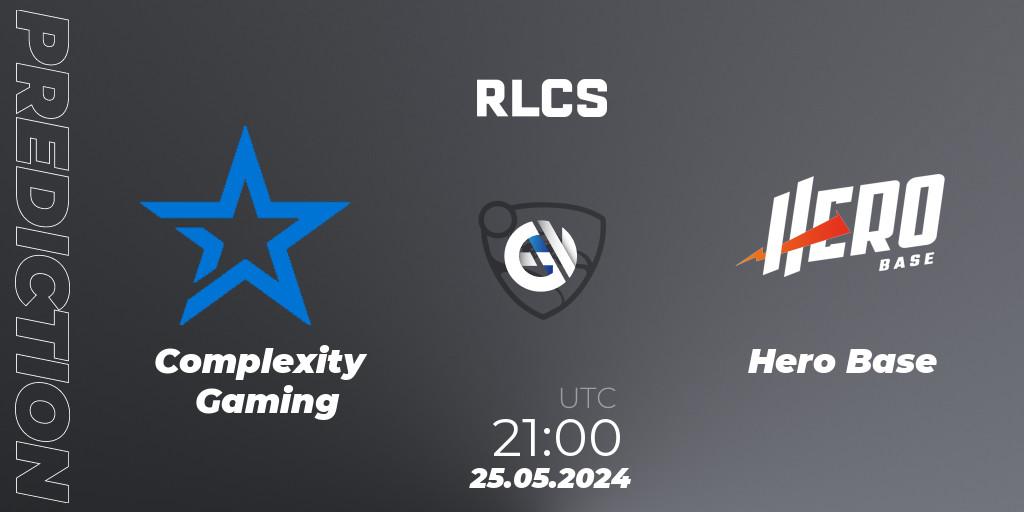 Complexity Gaming vs Hero Base: Betting TIp, Match Prediction. 25.05.2024 at 21:00. Rocket League, RLCS 2024 - Major 2: SAM Open Qualifier 6