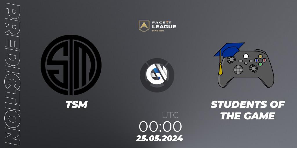 TSM vs STUDENTS OF THE GAME: Betting TIp, Match Prediction. 25.05.2024 at 00:00. Overwatch, FACEIT League Season 1 - NA Master Road to EWC