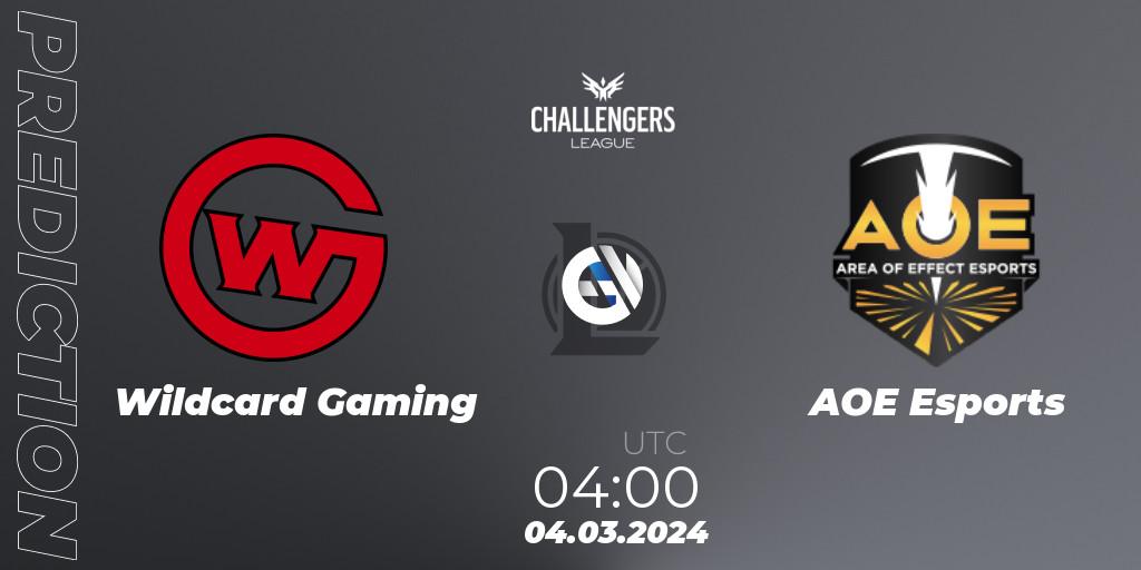 Wildcard Gaming vs AOE Esports: Betting TIp, Match Prediction. 04.03.24. LoL, NACL 2024 Spring - Group Stage