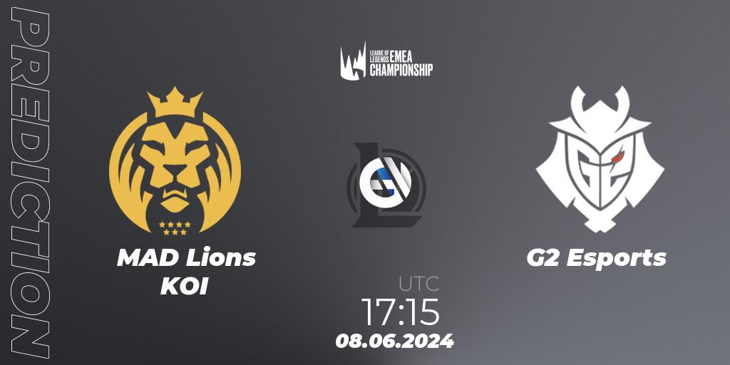 MAD Lions KOI vs G2 Esports: Betting TIp, Match Prediction. 08.06.2024 at 17:15. LoL, LEC Summer 2024 - Regular Season