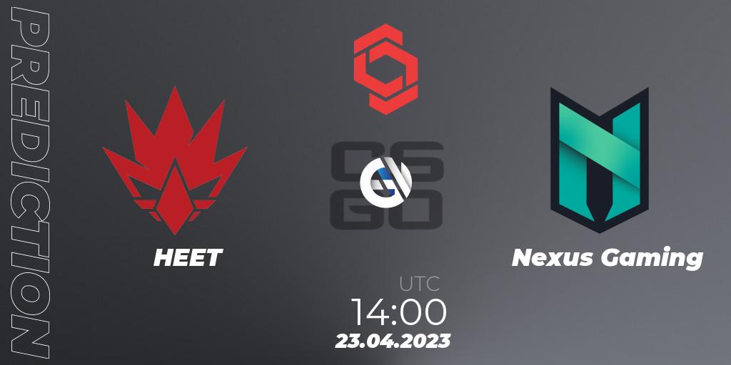 HEET vs Nexus Gaming: Betting TIp, Match Prediction. 23.04.23. CS2 (CS:GO), CCT Central Europe Series #6
