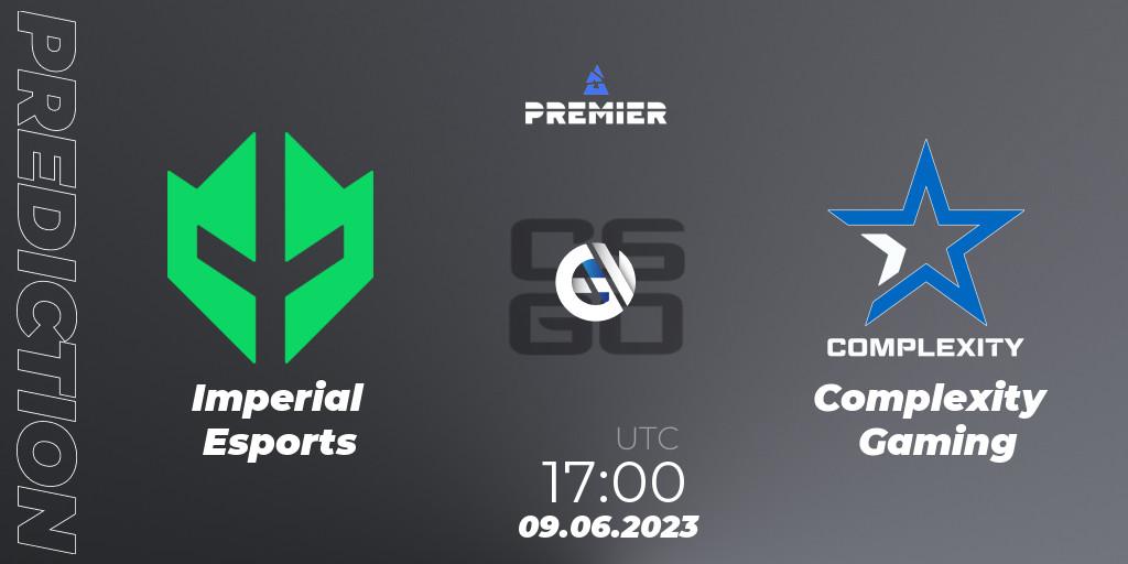 Imperial Esports vs Complexity Gaming: Betting TIp, Match Prediction. 09.06.2023 at 17:00. Counter-Strike (CS2), BLAST Premier: Spring Final 2023