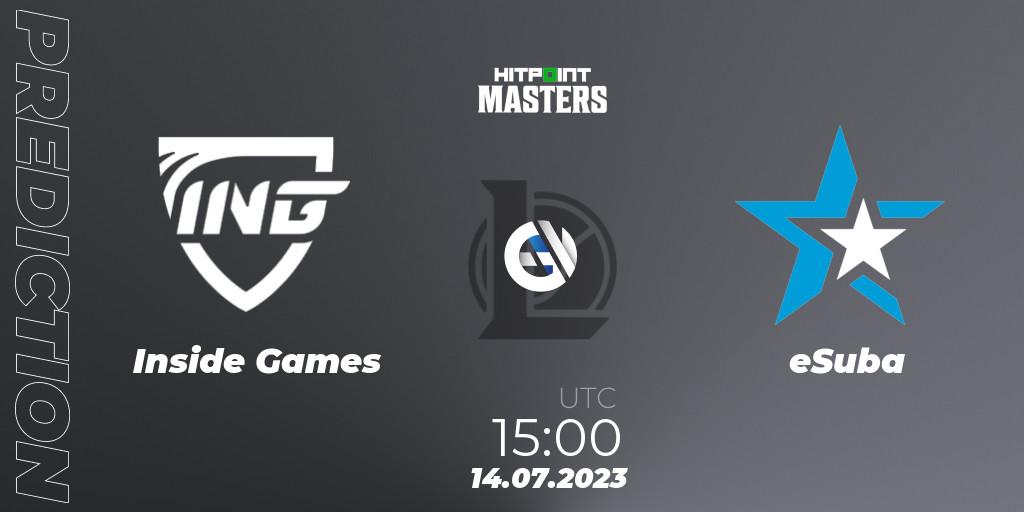 Inside Games vs eSuba: Betting TIp, Match Prediction. 14.07.23. LoL, Hitpoint Masters Summer 2023 - Group Stage