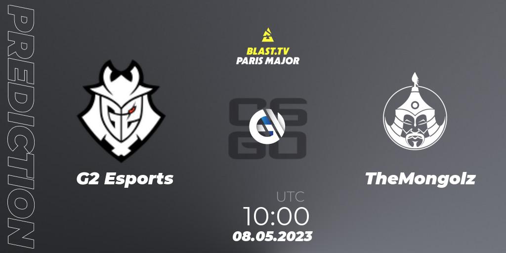G2 Esports vs TheMongolz: Betting TIp, Match Prediction. 08.05.2023 at 11:05. Counter-Strike (CS2), BLAST Paris Major 2023 Challengers Stage