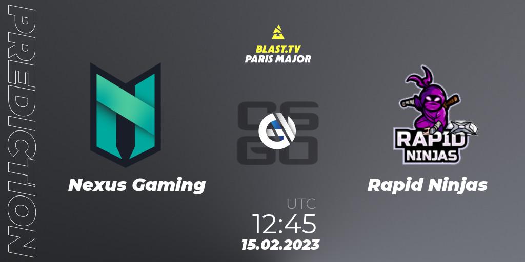 Nexus Gaming vs Rapid Ninjas: Betting TIp, Match Prediction. 15.02.23. CS2 (CS:GO), BLAST.tv Paris Major 2023 Europe RMR Open Qualifier 2