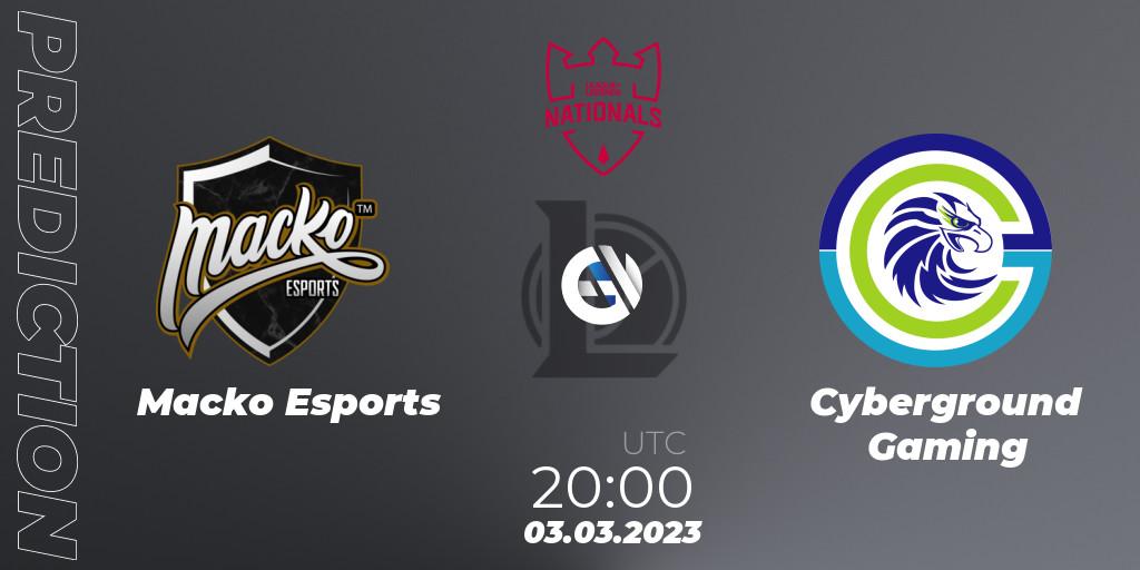 Macko Esports vs Cyberground Gaming: Betting TIp, Match Prediction. 01.03.2023 at 20:00. LoL, PG Nationals Spring 2023 - Group Stage