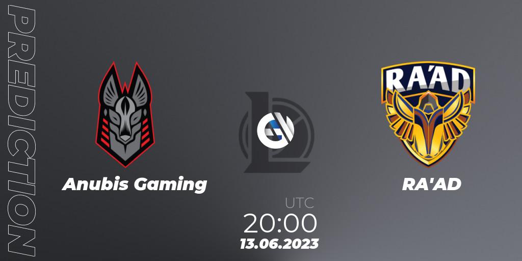 Anubis Gaming vs RA'AD: Betting TIp, Match Prediction. 13.06.2023 at 22:00. LoL, Arabian League Summer 2023 - Group Stage
