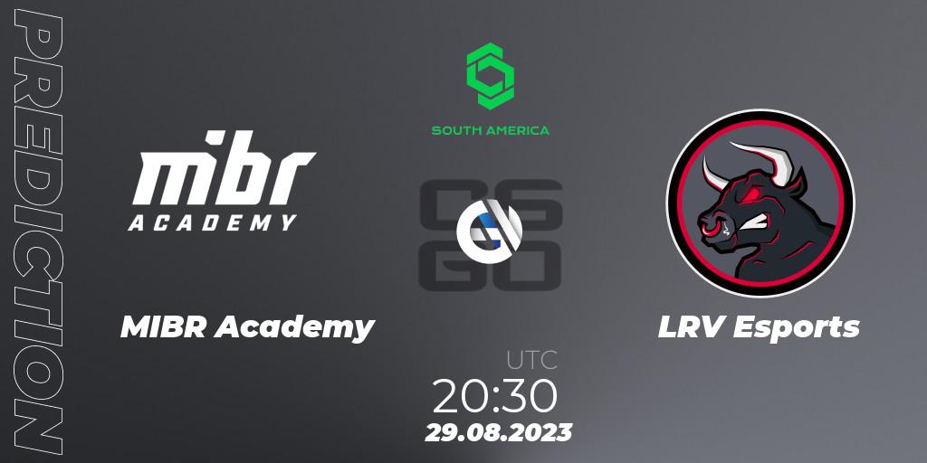 MIBR Academy vs LRV Esports: Betting TIp, Match Prediction. 29.08.2023 at 21:20. Counter-Strike (CS2), CCT South America Series #10