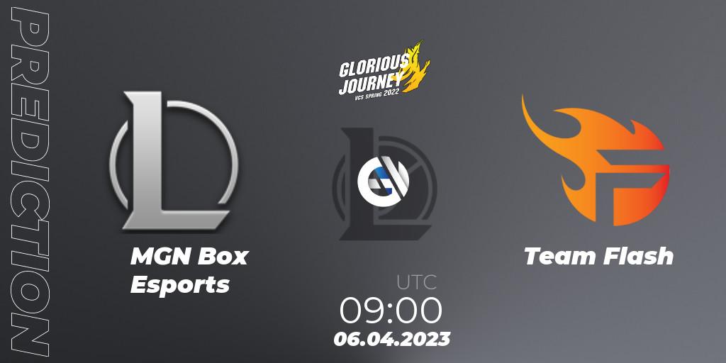 MGN Box Esports vs Team Flash: Betting TIp, Match Prediction. 18.03.2023 at 10:00. LoL, VCS Spring 2023 - Group Stage