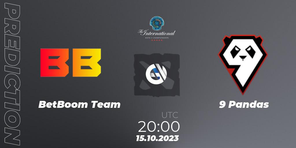 BetBoom Team vs 9 Pandas: Betting TIp, Match Prediction. 15.10.2023 at 18:58. Dota 2, The International 2023 - Group Stage