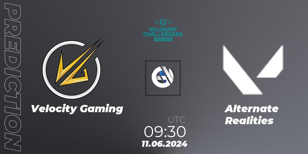 Velocity Gaming vs Alternate Realities: Betting TIp, Match Prediction. 11.06.2024 at 09:30. VALORANT, VALORANT Challengers 2024: South Asia - Split 2