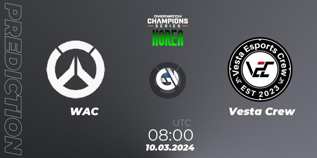 WAC vs Vesta Crew: Betting TIp, Match Prediction. 10.03.24. Overwatch, Overwatch Champions Series 2024 - Stage 1 Korea