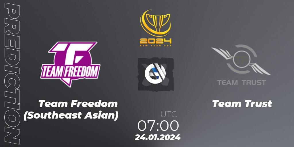 Team Freedom (Southeast Asian) vs Team Trust: Betting TIp, Match Prediction. 24.01.2024 at 07:02. Dota 2, New Year Cup 2024
