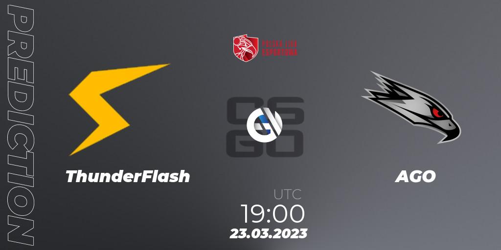 ThunderFlash vs AGO: Betting TIp, Match Prediction. 24.03.23. CS2 (CS:GO), Polska Liga Esportowa 2023: Split #1