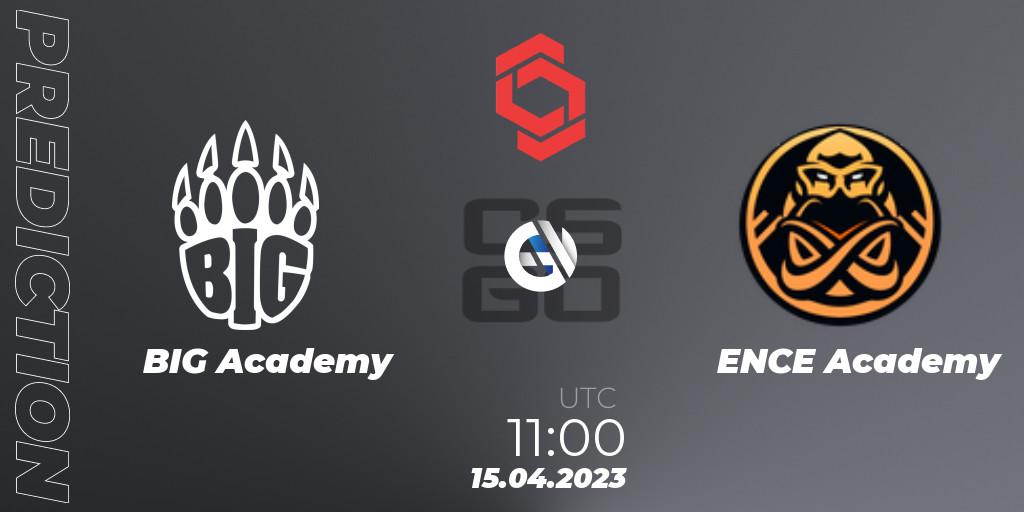 BIG Academy vs ENCE Academy: Betting TIp, Match Prediction. 15.04.2023 at 11:25. Counter-Strike (CS2), CCT Central Europe Series #6: Closed Qualifier