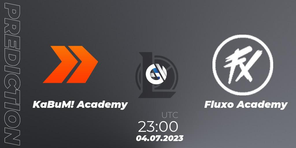 KaBuM! Academy vs Fluxo Academy: Betting TIp, Match Prediction. 04.07.2023 at 23:00. LoL, CBLOL Academy Split 2 2023 - Group Stage