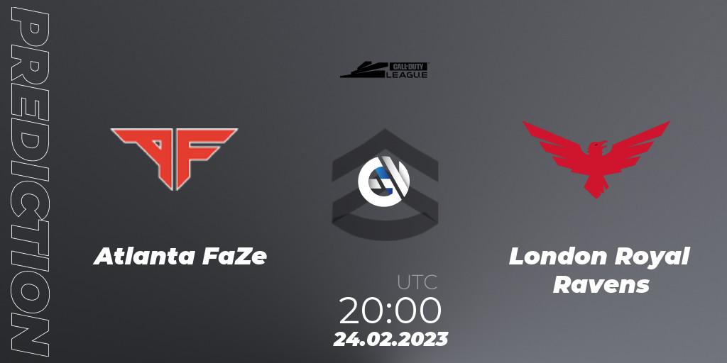 Atlanta FaZe vs London Royal Ravens: Betting TIp, Match Prediction. 24.02.2023 at 20:00. Call of Duty, Call of Duty League 2023: Stage 3 Major Qualifiers