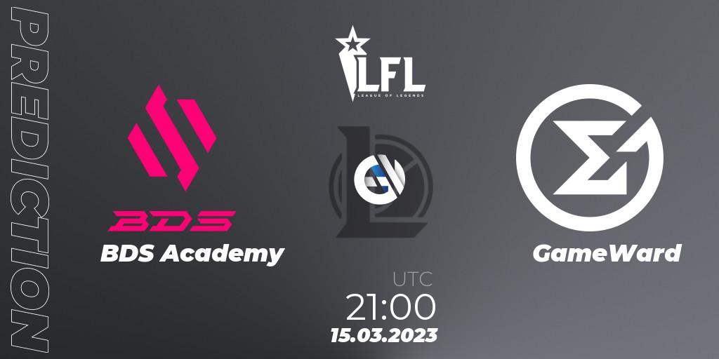 BDS Academy vs GameWard: Betting TIp, Match Prediction. 15.03.2023 at 21:00. LoL, LFL Spring 2023 - Group Stage