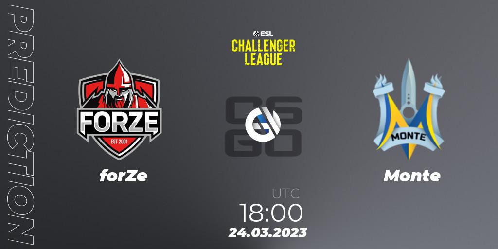 forZe vs Monte: Betting TIp, Match Prediction. 24.03.23. CS2 (CS:GO), ESL Challenger League Season 44: Europe
