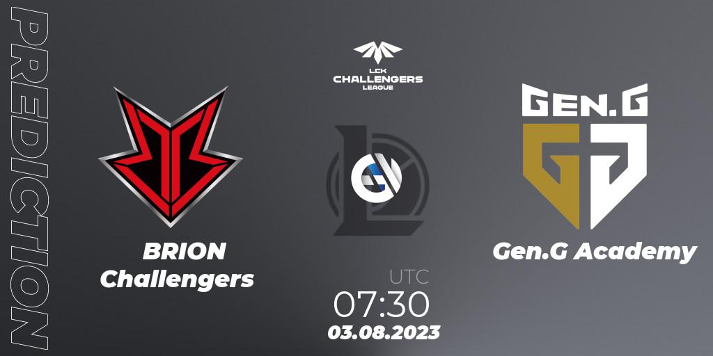 BRION Challengers vs Gen.G Academy: Betting TIp, Match Prediction. 03.08.23. LoL, LCK Challengers League 2023 Summer - Group Stage