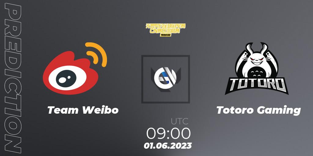 Team Weibo vs Totoro Gaming: Betting TIp, Match Prediction. 01.06.23. VALORANT, VALORANT Champions Tour 2023: China Preliminaries