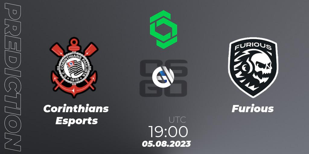 Corinthians Esports vs Furious: Betting TIp, Match Prediction. 05.08.2023 at 19:15. Counter-Strike (CS2), CCT South America Series #9
