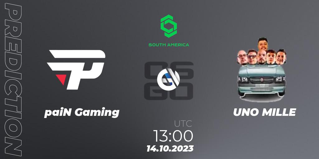 paiN Gaming vs UNO MILLE: Betting TIp, Match Prediction. 14.10.2023 at 13:00. Counter-Strike (CS2), CCT South America Series #12