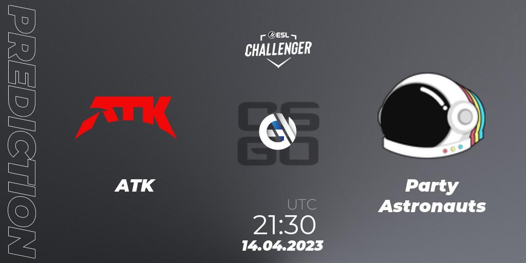 ATK vs Party Astronauts: Betting TIp, Match Prediction. 14.04.2023 at 21:30. Counter-Strike (CS2), ESL Challenger Katowice 2023: North American Qualifier
