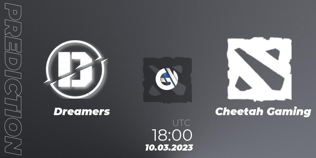 Dreamers vs Cheetah Gaming: Betting TIp, Match Prediction. 10.03.2023 at 18:08. Dota 2, TodayPay Invitational Season 4