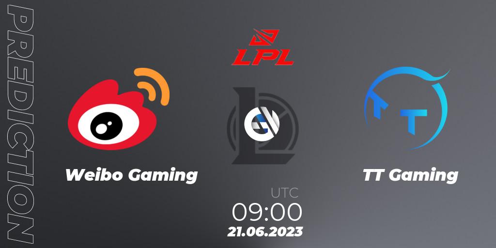 Weibo Gaming vs TT Gaming: Betting TIp, Match Prediction. 21.06.23. LoL, LPL Summer 2023 Regular Season