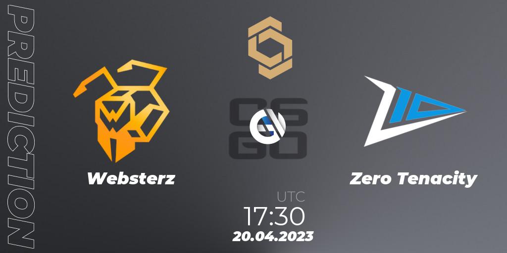 Websterz vs Zero Tenacity: Betting TIp, Match Prediction. 20.04.2023 at 18:00. Counter-Strike (CS2), CCT South Europe Series #4: Closed Qualifier