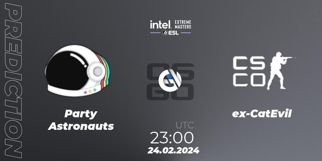 Party Astronauts vs ex-CatEvil: Betting TIp, Match Prediction. 24.02.2024 at 23:00. Counter-Strike (CS2), Intel Extreme Masters Dallas 2024: North American Open Qualifier #2