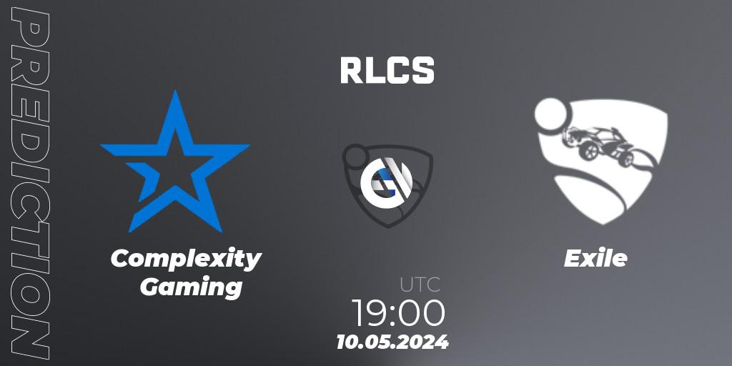 Complexity Gaming vs Exile: Betting TIp, Match Prediction. 10.05.2024 at 19:00. Rocket League, RLCS 2024 - Major 2: SAM Open Qualifier 5