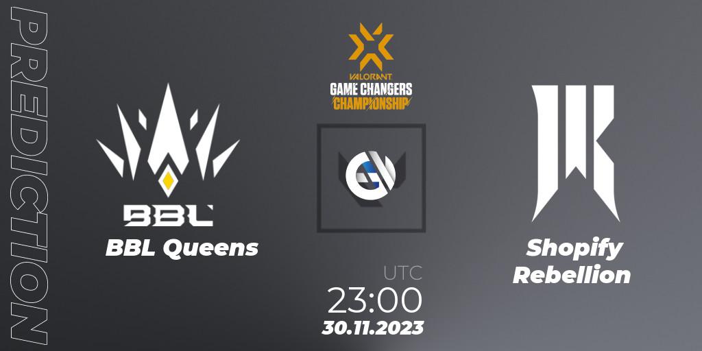 BBL Queens vs Shopify Rebellion: Betting TIp, Match Prediction. 30.11.23. VALORANT, VCT 2023: Game Changers Championship