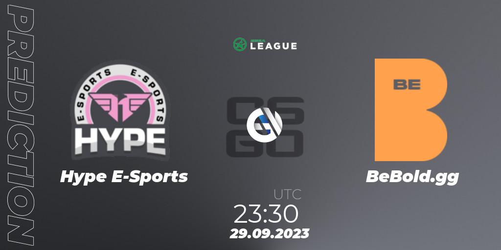 Hype E-Sports vs BeBold.gg: Betting TIp, Match Prediction. 29.09.2023 at 23:30. Counter-Strike (CS2), ESEA Season 46: Open Division - South America