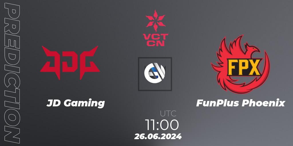 JD Gaming vs FunPlus Phoenix: Betting TIp, Match Prediction. 26.06.2024 at 11:10. VALORANT, VALORANT Champions Tour China 2024: Stage 2 - Group Stage